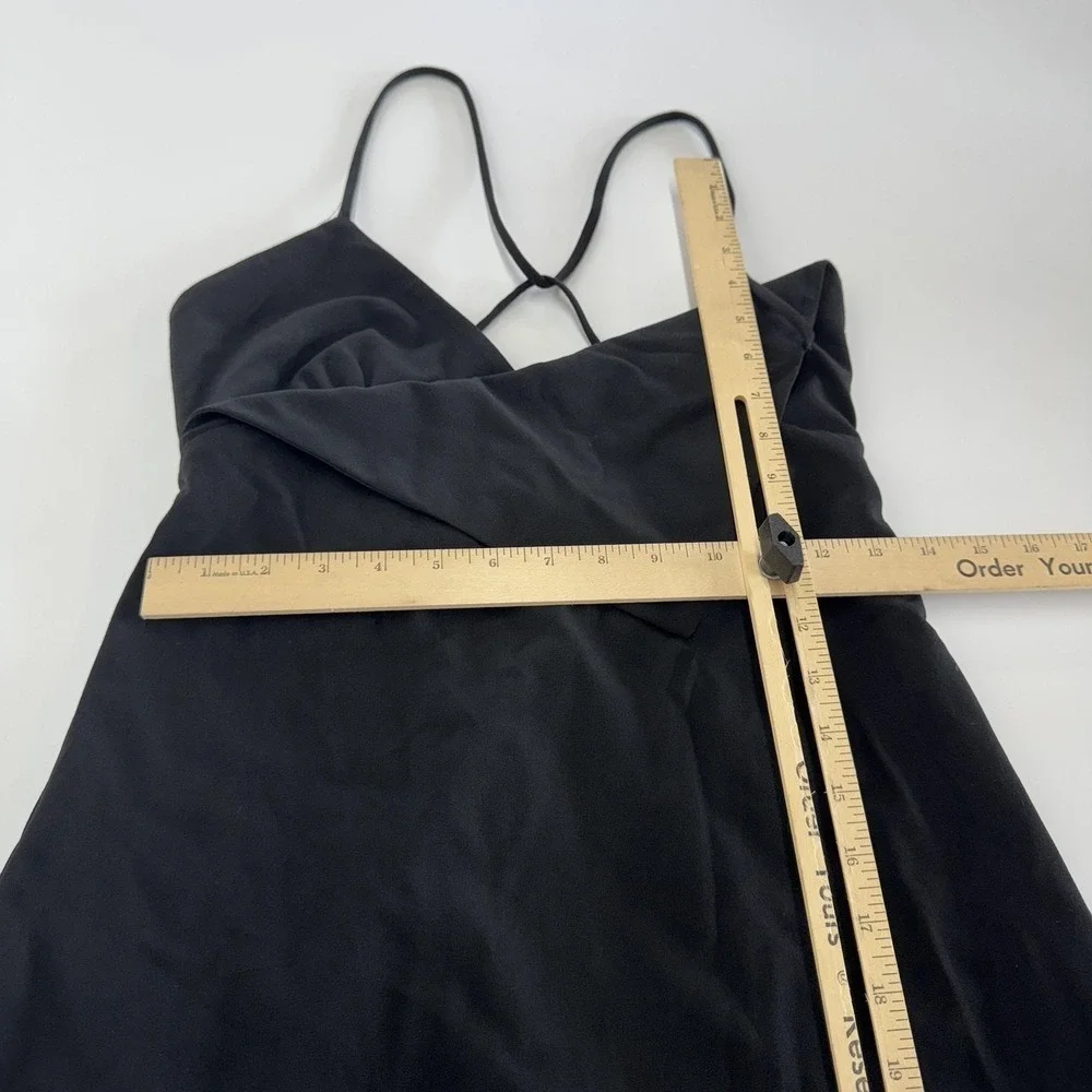 Zara Mini‎ Dress Womens Medium Black Asymmetrical Hem Strappy Back